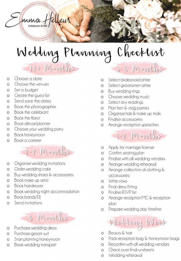 Wedding Planning Checklist | Nelson Tasman Celebrant | Emma Helleur